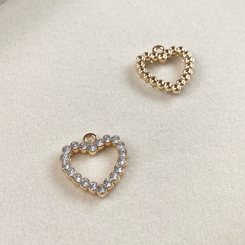 Gold and Crystal Heart Charm